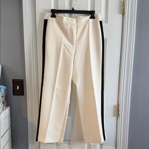 NWT Loft Ladies Cream Side-Stripe Dress Pants Size 6